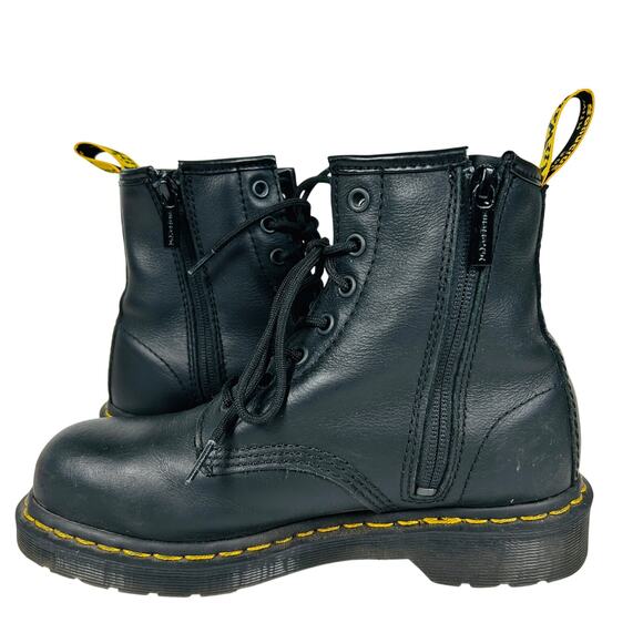 Dr Martens Steel Toe Safety Shoe Slip Resistant Black Leather Boots Women's 6 - Picture 6 of 12